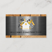 Home Construction Tools Logo | Metaal en hout Visitekaartje (Voorkant)