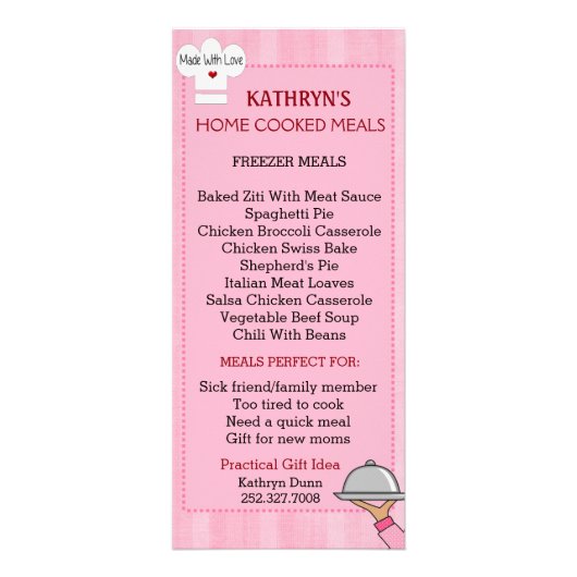 Home Cooked maaltijdrackkaart Reclamekaart (Voorkant)