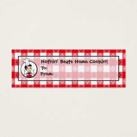 Home Cookin' Custom Gift Labels Mini Visitekaartjes (Voorkant)