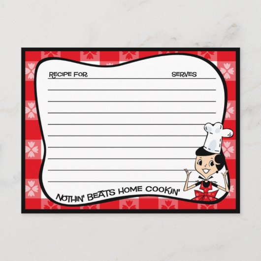 Home Cookin' Recipe Cards Briefkaart (Voorkant)
