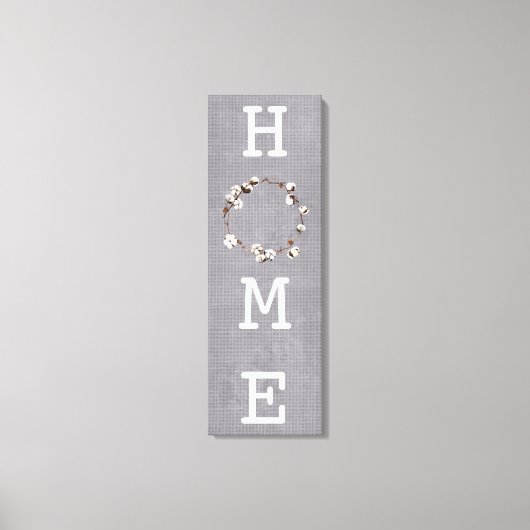 Home Cotton Wreath Rustic Linen Farmhouse Canvas Afdruk (Voorkant)
