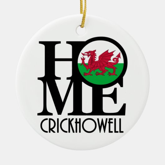 HOME Crickhowell Wales Keramisch Ornament (Voorkant)