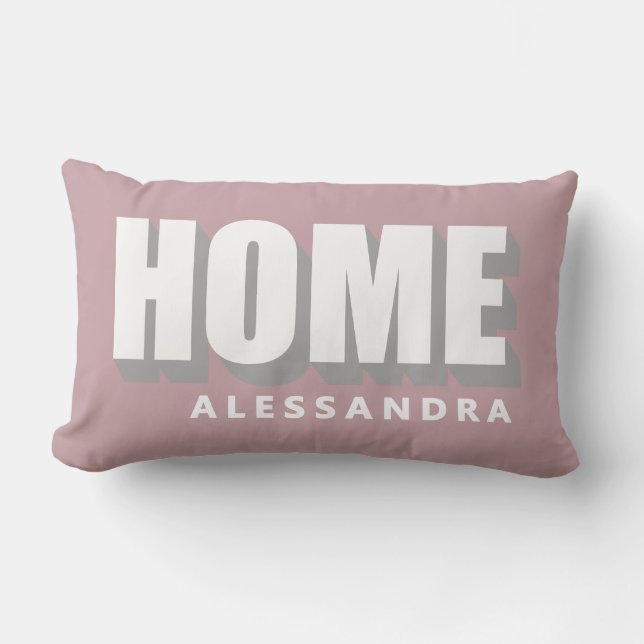 Home Custom Name Dusty Rose Modern Minimalist Chic Kussen (Voorkant)