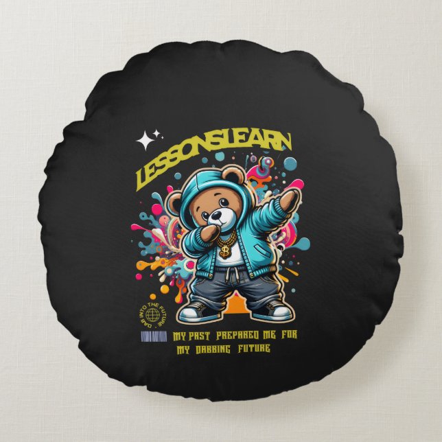 Home DABBING FUTURE Lessons Learn  Pillow  Rond Kussen (Voorkant)
