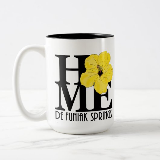 HOME De Funiak Springs 15oz Yellow Hibiscus Tweekleurige Koffiemok (Links)
