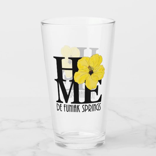 HOME DE Funiak Springs Yellow Hibiscus Glas (Achterkant)