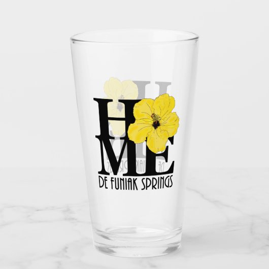 HOME DE Funiak Springs Yellow Hibiscus Glas (Voorkant)