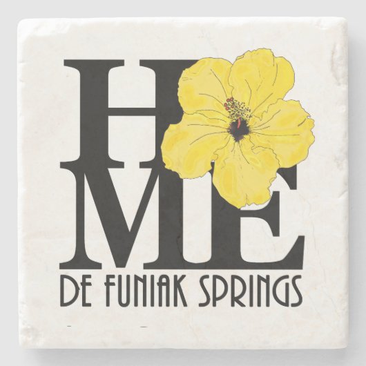 HOME DE Funiak Springs Yellow Hibiscus Stenen Onderzetter (Voorkant)