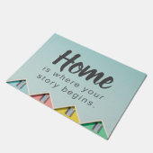 Home De groep telt Homebody Quotes Poste Deurmat (Schuin)