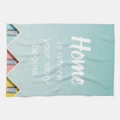 Home De groep telt Homebody Quotes Poste Theedoek (Horizontaal)