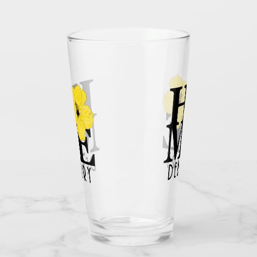 HOME Debary Yellow Hibiscus Glas (Rechts)