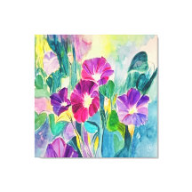 Home Decor Bloemen Waterverf Canvas Print