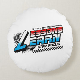 HOME DECOR FOCUS LESSONS LEARN ROUND PILLOW ROND KUSSEN