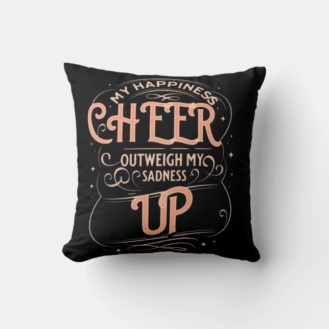 HOME DECOR HAPPINESS CHEER UP THROW PILLOW  KUSSEN (Voorkant)