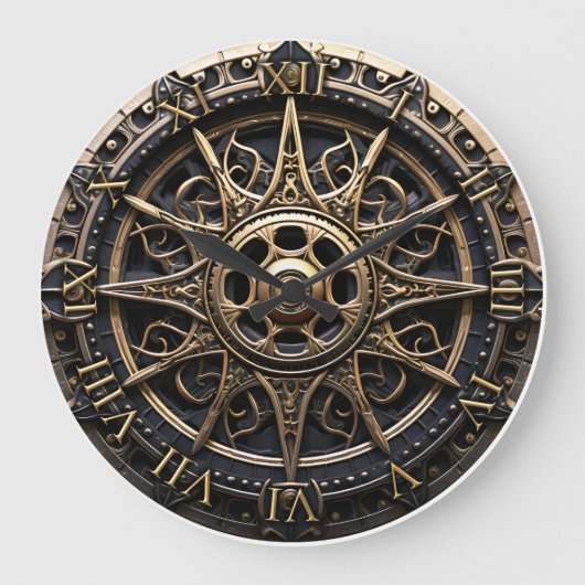 Home Decor houten scheepsstuurwiel Grote Klok (Voorkant)