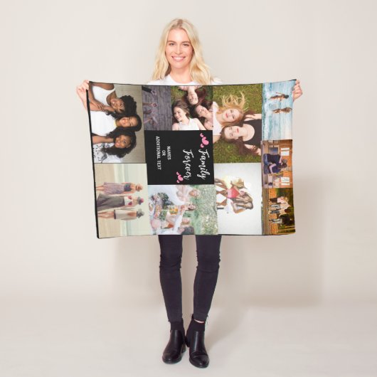 Home Decor Personalized Photo Blanket Collage Fleece Deken (In situ)