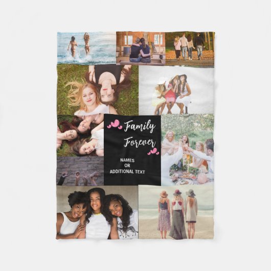 Home Decor Personalized Photo Blanket Collage Fleece Deken (Voorkant)