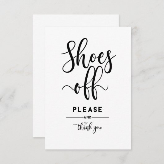 Home Decor Shoes off alsjeblieft en bedankt (Voorkant / Achterkant)