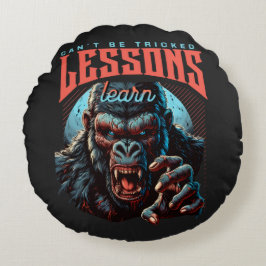 Home Decor Wise Gorilla Lessons Learn Pillow  Rond Kussen