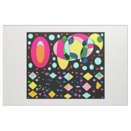 Home decor zwart met gemengde gekleurde vormen doe stof