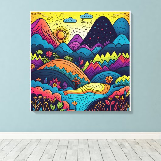 Home Decoration Whimsical Abstracte Boho Natuur Canvas Afdruk (Insitu (Houten vloer))