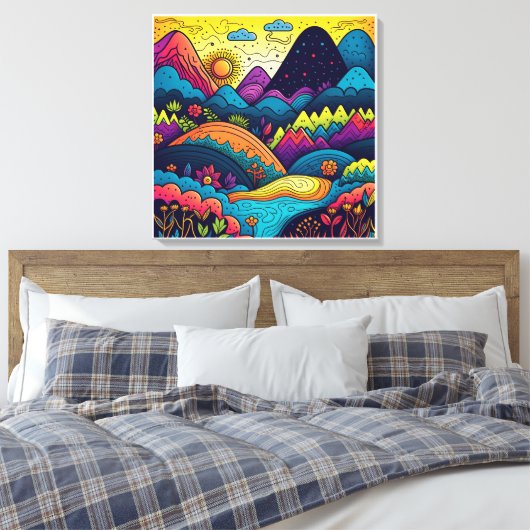 Home Decoration Whimsical Abstracte Boho Natuur Canvas Afdruk (Insitu (Slaapkamer))