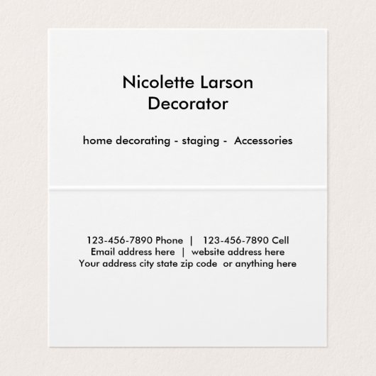 Home Decorting Professional Visitekaartje (Binnenkant ongevouwen)