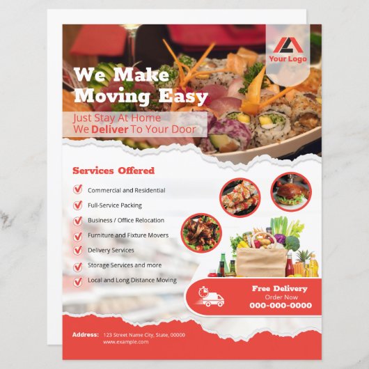 Home Delivery Service Flyer (Voorkant / Achterkant)