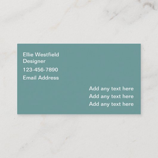 Home Design en Staging Services Visitekaartje (Achterkant)