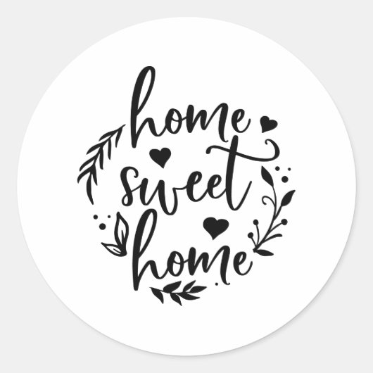 Home Design Home Sweet Home Home Ronde Sticker (Voorkant)