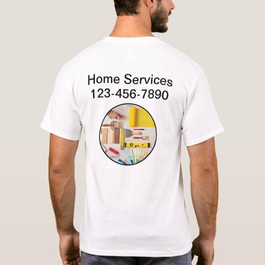 Home Diensten Zakelijke Logo Werk Shirten T-shirt (Achterkant)