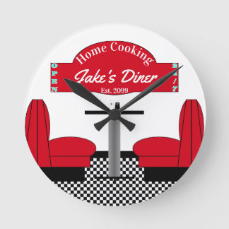 Home Diner Kitchen Restaurant Grill Man Cave Ronde Klok