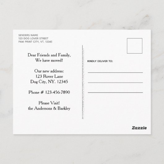 Home Dog Moving We hebben het Briefkaart van de Aa (Achterkant)