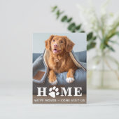Home Dog Moving We've Moved Pet Moving Aankondigingskaart (Staand voorkant)