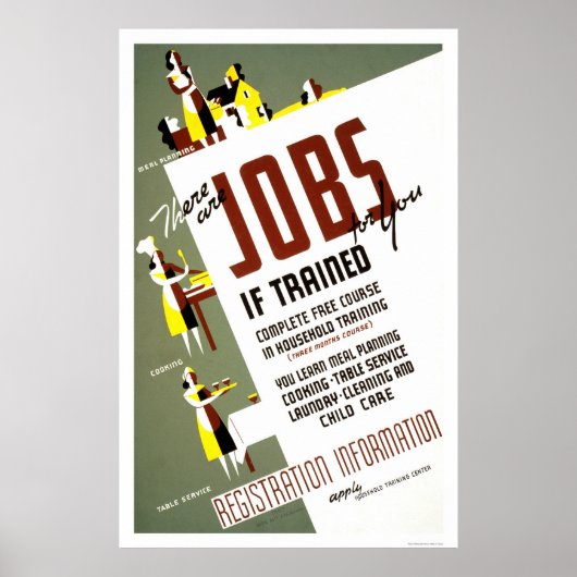 Home Economics Training 1940 WPA Poster (Voorkant)