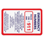 Home Emergency Numbers Useful Contact List Magneet (Horizontaal)