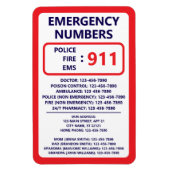 Home Emergency Numbers Useful Contact List Magneet (Verticaal)