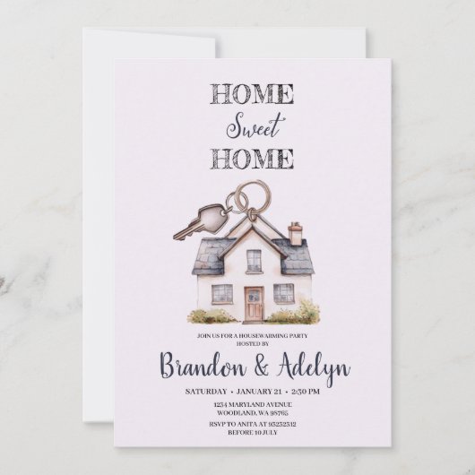 HOME EN KEY HOUSE WARMING UITNODIGING (Voorkant)