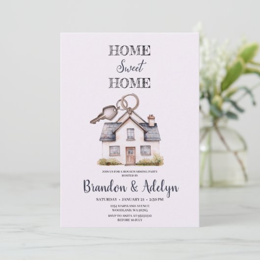 HOME EN KEY HOUSE WARMING UITNODIGING (Staand voorkant)