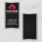 Home en Tools Logo | Zilveren grens Visitekaartje (Voorkant / Achterkant)