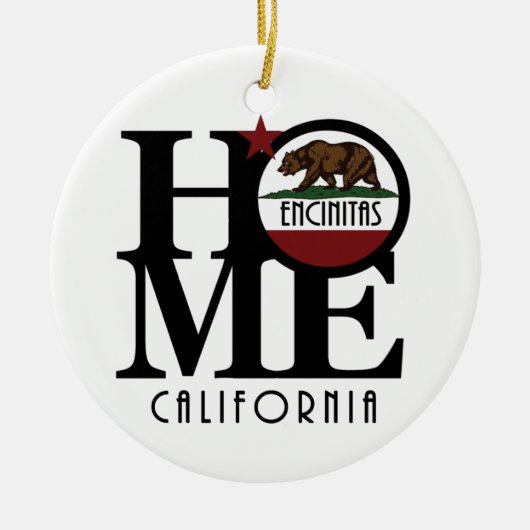 HOME Encinitas California Ceramic Ornament (Voorkant)