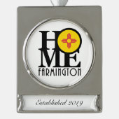 HOME Farmington (aanpasbaar!) Verzilverd Banner Ornament (Voorkant)