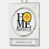 HOME Farmington (aanpasbaar!) Verzilverd Banner Ornament (Links)