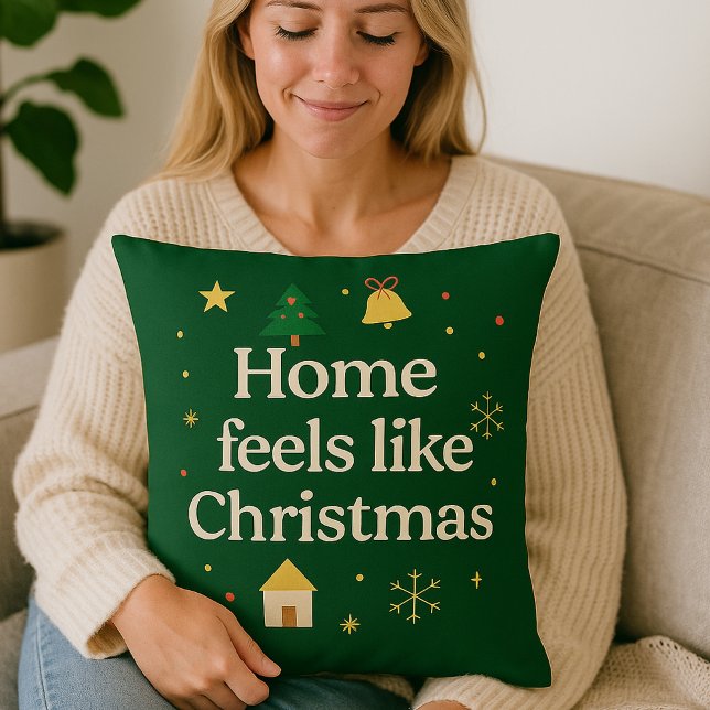 Home Feels Like Christmas | Cozy Holiday  Kussen (home feels like christmas pillow
)