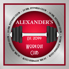 Home Fitness Center Workout Club Gym Open 24 uur Poster