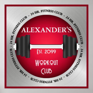 Home Fitness Center Workout Club Gym Open 24 uur Poster