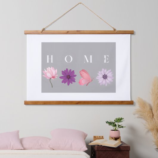 Home Floral and Butterfly design Hangend Wandkleed (Slaapkamer)