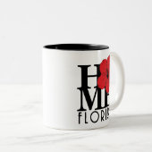 HOME Florida 11oz Red Hibiscus Tweekleurige Koffiemok (Voorkant rechts)