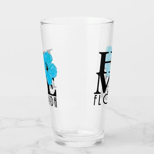 HOME Florida Blue Hibiscus Glas (Links)