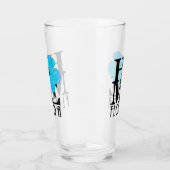 HOME Florida Blue Hibiscus Glas (Rechts)